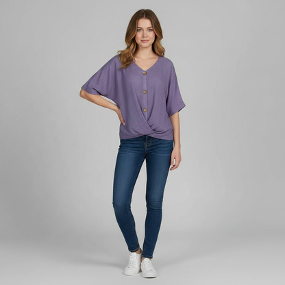 Elegante V-Ausschnitt Bluse | Damenmode für jeden Anlass