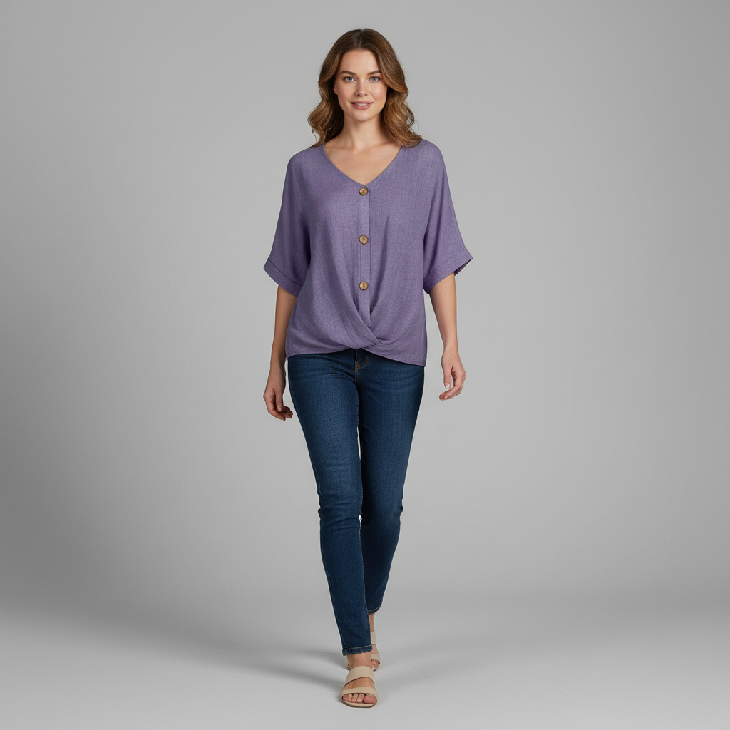 Elegante V-Ausschnitt Bluse | Damenmode für jeden Anlass