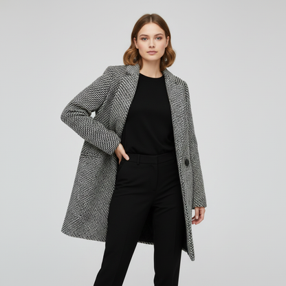 Eleganter Wollmantel Damen | Langer Wintermantel