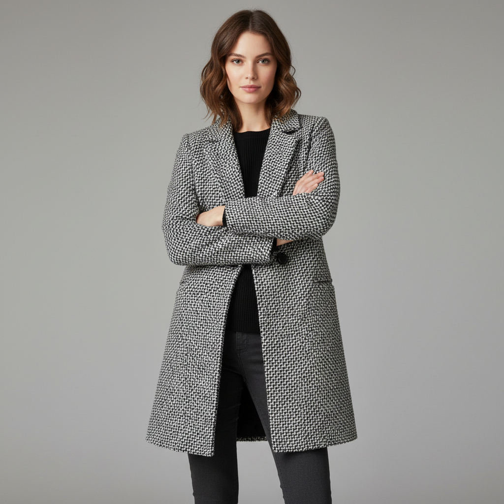 Eleganter Wollmantel Damen | Langer Wintermantel