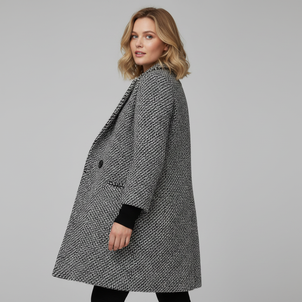 Eleganter Wollmantel Damen | Langer Wintermantel