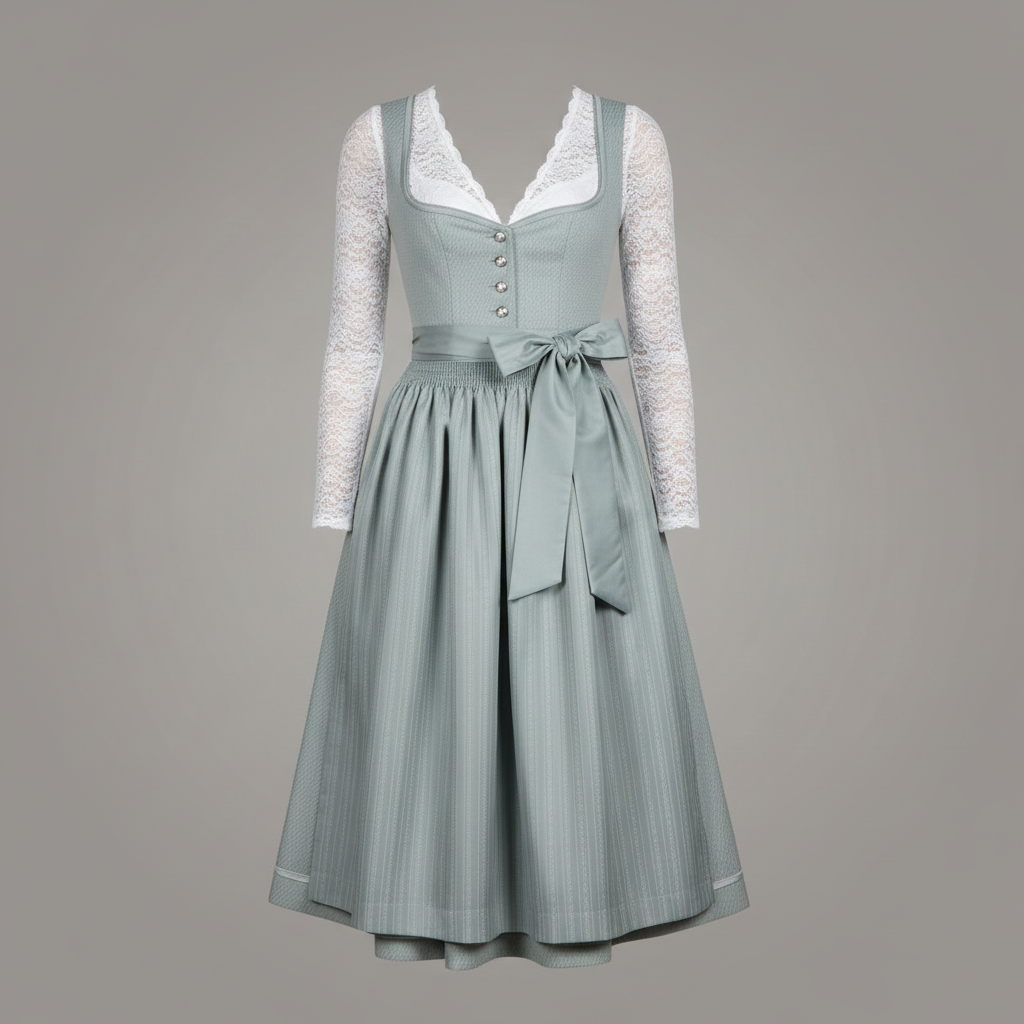 Elegantes Dirndl | Trachtenkleid mit Bluse für Oktoberfest
