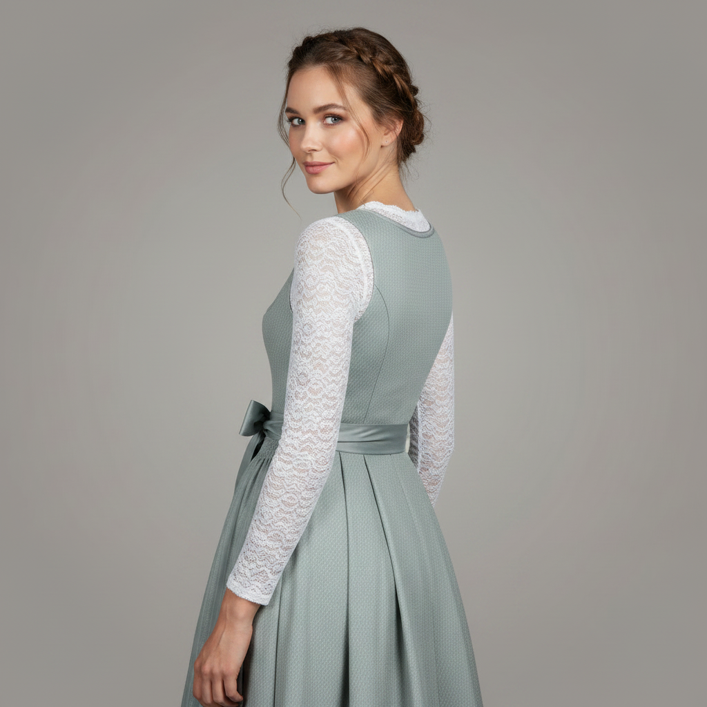 Elegantes Dirndl | Trachtenkleid mit Bluse für Oktoberfest