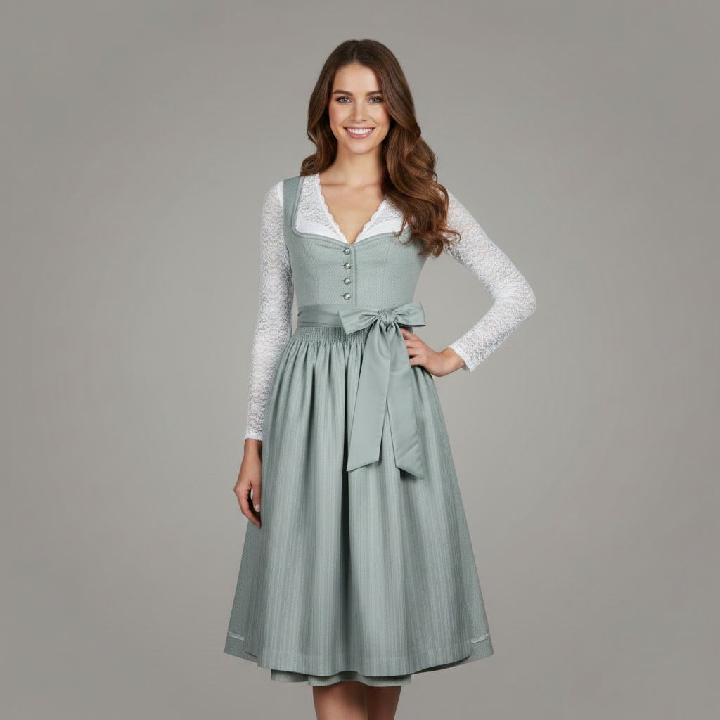 Elegantes Dirndl | Trachtenkleid mit Bluse für Oktoberfest