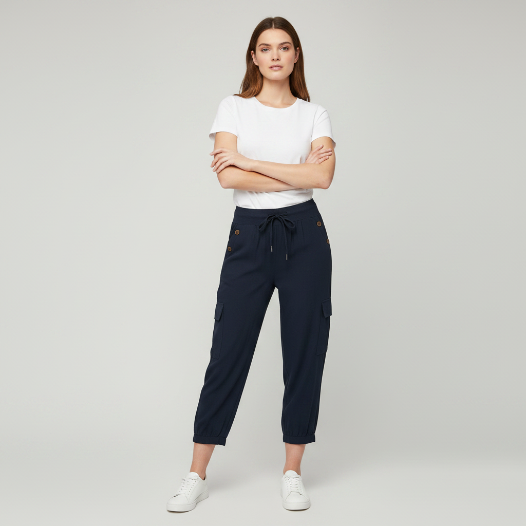 Jana | Damen Freizeithose mit Elastischem Bund und Taschen