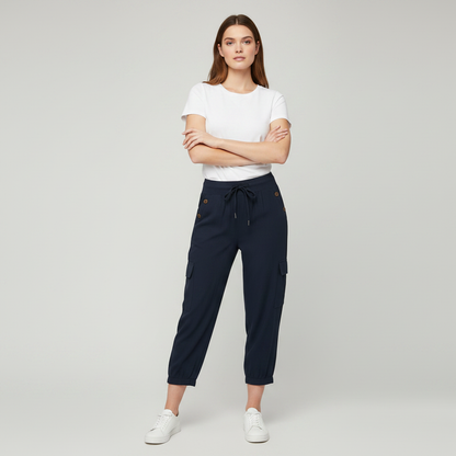 Jana | Damen Freizeithose mit Elastischem Bund und Taschen