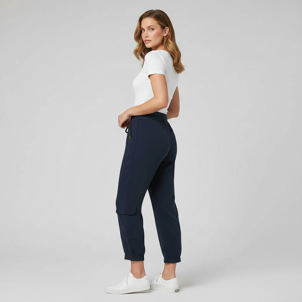 Jana | Damen Freizeithose mit Elastischem Bund und Taschen